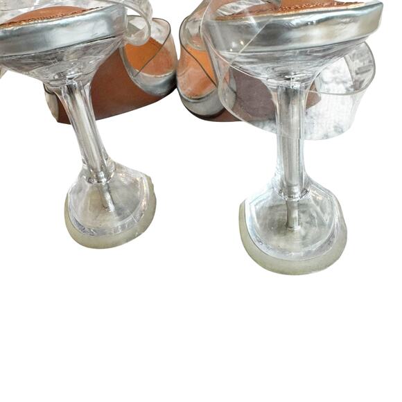 Amina Muaddi Women's Rosie Glass Sling Transparent PVC Shoes Heels Size 7 Flawed - Picture 13 of 13